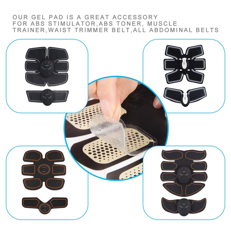 UYGHHK 50 Pcs/25 Pack Gel Pads for Abs Stimulator Ab Trainer Replacement Gel Sheet for EMS AB Stimulator Gel Pads for All Abdominal Belts Muscle Trainer ABS Toner (Large 50) - Image 2